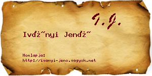 Iványi Jenő névjegykártya