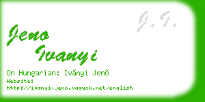 jeno ivanyi business card